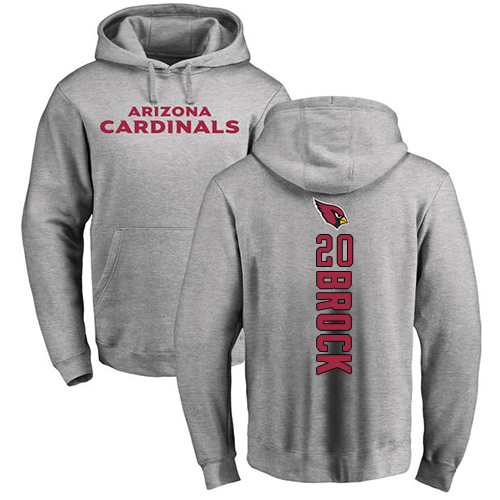 Arizona Cardinals Men Ash Tramaine Brock Backer NFL Football #20 Pullover Hoodie Sweatshirts